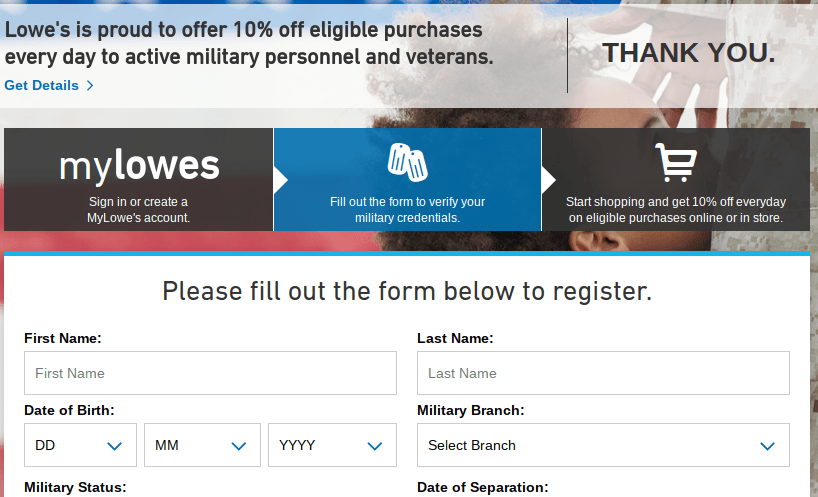 How To Sign Up For Military Discount At Lowes
