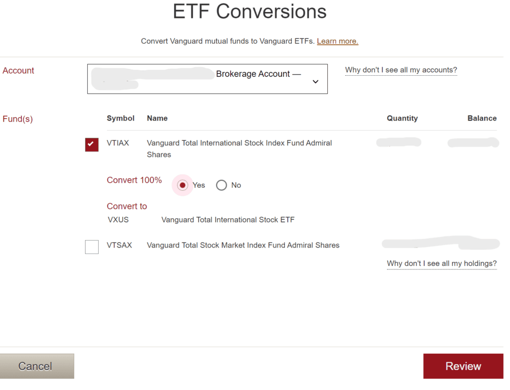ETF CONVERSION AT VANGUARD visual data 4